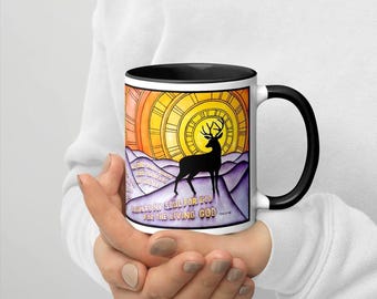 As The Deer Mug Psalm 42 Watercolor Christian Coffee Cup Spiritual Gift Bible Verse Decor