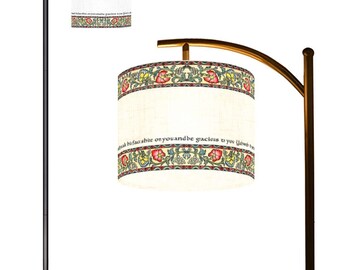 Aaronic Blessing Arc Floor Lamp – Floral Scripture, Christian Jewish Decor