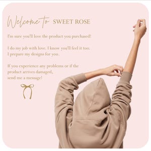 a person wearing a hooded sweatshirt with their arms raised, and the background is a light pink color.
