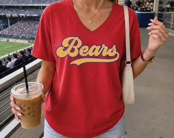 Personalized Mascot Vneck Tee,Custom School Spirit Vneck ,Team Name Shirts,Game Day Apparel,Back To School Gift,SR441