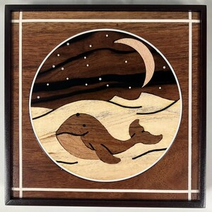 Wood Inlay Whale - Etsy