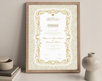 Luxury Arabic Nikkah Contract Template, Digital Nikkah Certificate, Editable Nikkah Contract, Muslim Wedding Certificate, Islamic A3 A4