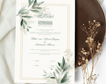 Luxury Arabic Nikkah Contract Template, Digital Nikkah Certificate, Editable Nikkah Contract, Muslim Wedding Certificate, Islamic A3 A4
