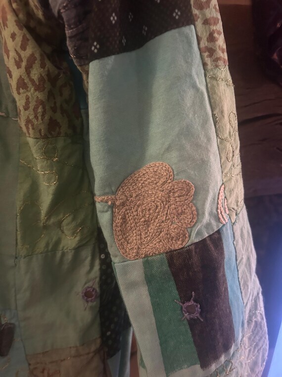 Vintage Green Boho Patchwork hippy patchwork jack… - image 9
