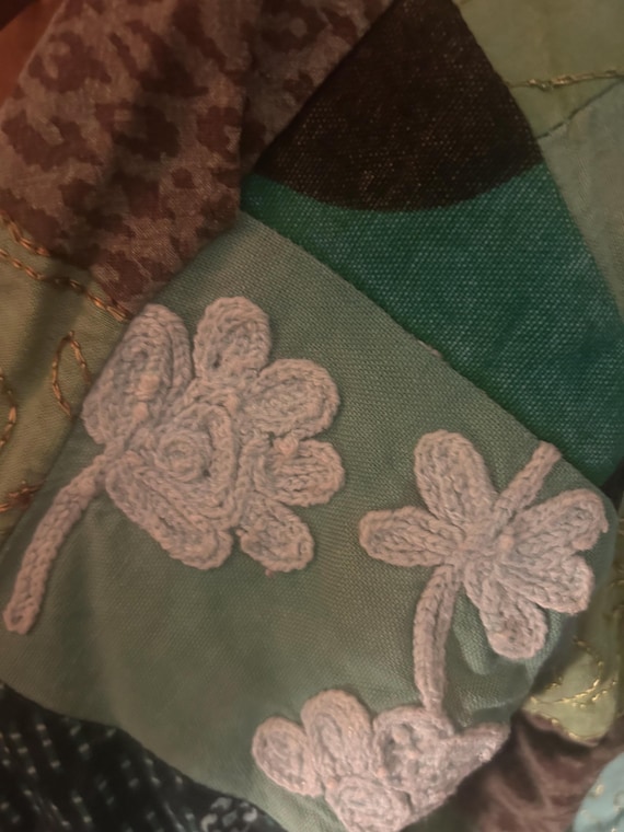 Vintage Green Boho Patchwork hippy patchwork jack… - image 12