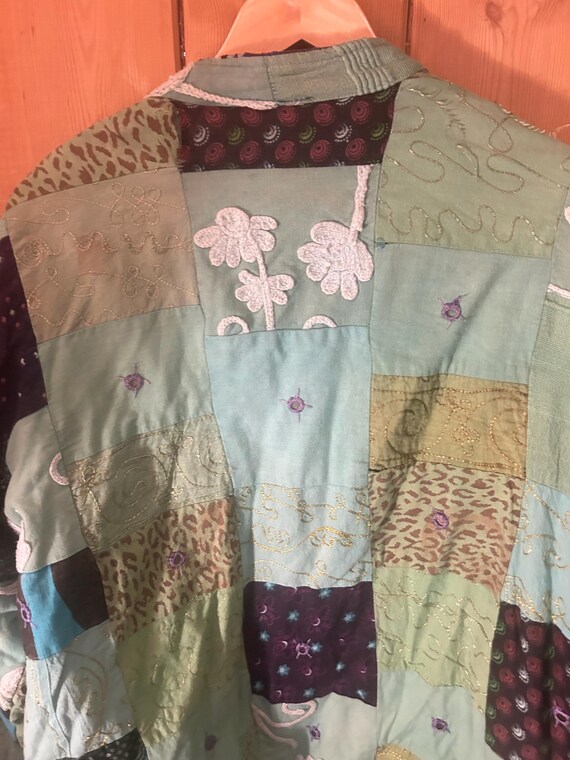 Vintage Green Boho Patchwork hippy patchwork jack… - image 5