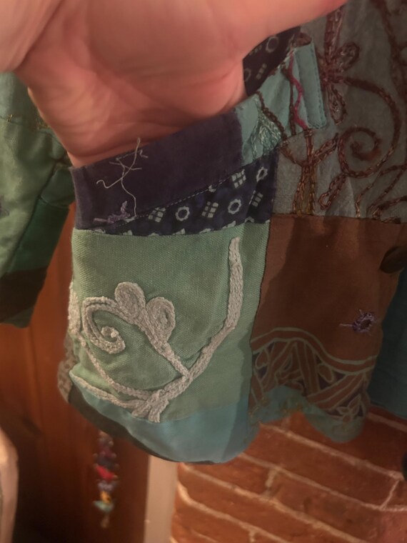 Vintage Green Boho Patchwork hippy patchwork jack… - image 7