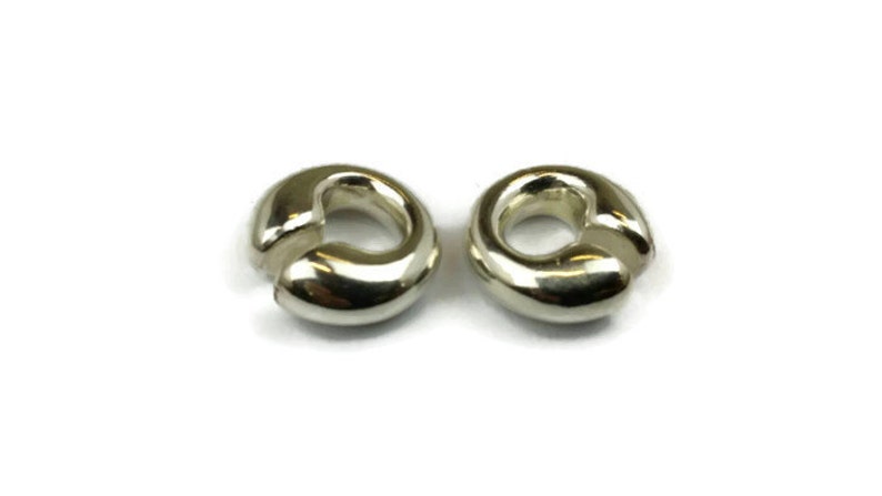 Silver Ear Weights. 8 mm hole image 1