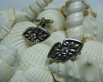 Victorian curl sterling silver cufflinks