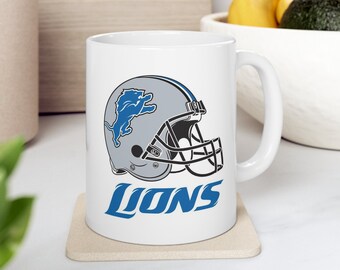 Detroit Lions Coffee Mug | Vintage Detroit Football Throwback Ceramic Mug 11oz