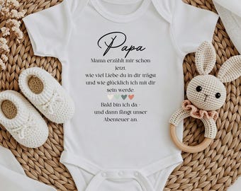 Personalisierter Babybody zum Schwangerschaft verkünden, Du wirst Papa, Geschenk für den werdenden Vater zur Geburt, Babygeschenk