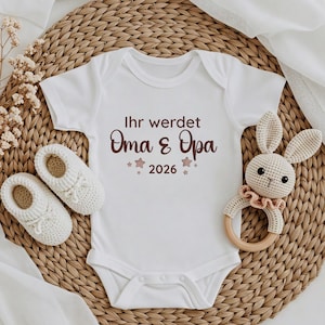 Babybody zur Schwangerschaftsverkündung, Body Ihr werdet Oma und Opa,  Geschenk für die Großeltern, Schwangerschaft
