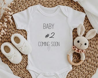 Babybody zur Schwangerschaftsverkündung, personalisierte 2. Schwangerschaft Baby Body, Verkünden, Schwangerschaft