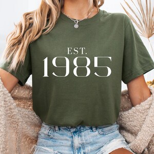 Personalisiertes T-shirt, Geburtsjahr, Birthdayshirt, Geburtstagsgeschenk, Muttertagsgeschenk, T-shirt mit Zahlen Gift for Him/Her image 1