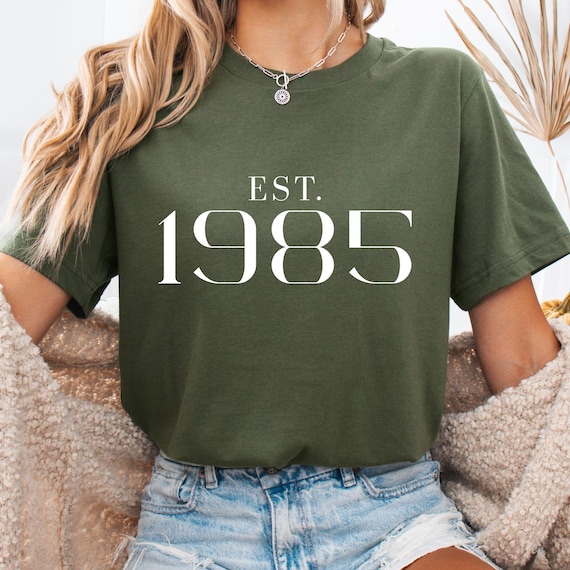Personalisiertes T-shirt, Geburtsjahr, Birthdayshirt, Geburtstagsgeschenk, Muttertagsgeschenk, T-shirt mit Zahlen Gift for Him/Her
