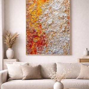 Arte mural texturizado Japandi / Calma mineral / Bruma de piedra caliza y polvo de arcilla / Impresión de empasto intenso