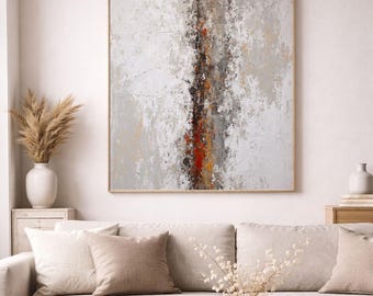 Living Room Wall Art Print, Slate and Off-White Abstract, Digital Download