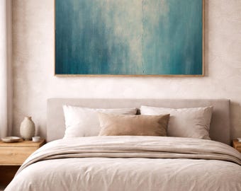 Slate & Light Gray Textured Bedroom Wall Art Print, Digital Download