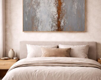 Slate and White Modern Bedroom Wall Art Print, Digital Download