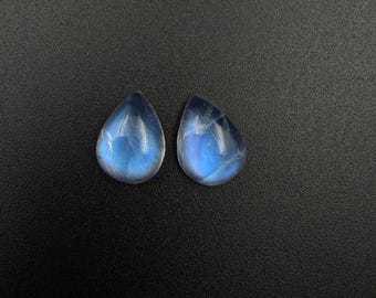 AAA Rainbow Moonstone Pear Cabochon, Flashy Natural Gemstone for Jewelry Making, Moonstone Gift for Her