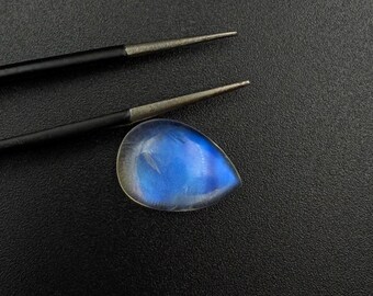 AAA Rainbow Moonstone Pear Cabochon, Flashy Natural Gemstone for Jewelry Making, Moonstone Gift for Her