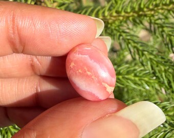 AAA Rhodochrosite Oval Cabochon, Natural Pink Gemstone for Pendants & Earrings, Jewelry Making Gift for Her