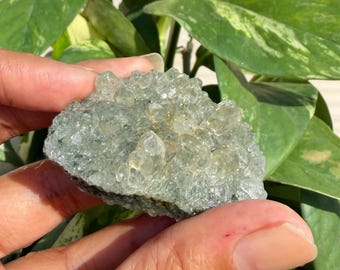 Natural Green Quartz Crystal Cluster, Reiki Healing Crystal, Home Decor Stone, Raw Quartz Gift for Her
