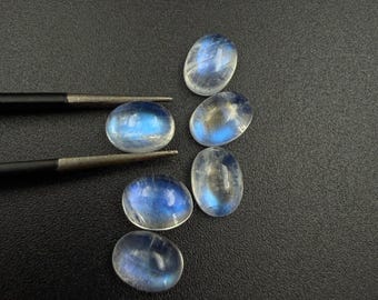 AAA Rainbow Moonstone Oval Cabochons, Flashy Natural Gemstones for Jewelry Making, Moonstone Gift for Her Pack of 3