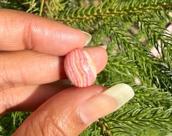 AAA Rhodochrosite Oval Cabochons, Natural Pink Gemstones for Jewelry Making, Pendant & Earring Stones Pack of 3
