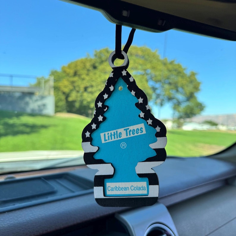 Wooden Car Air Freshener Holder | Rearview Mirror Accessory | Fits Little Trees® Fragrance image 1