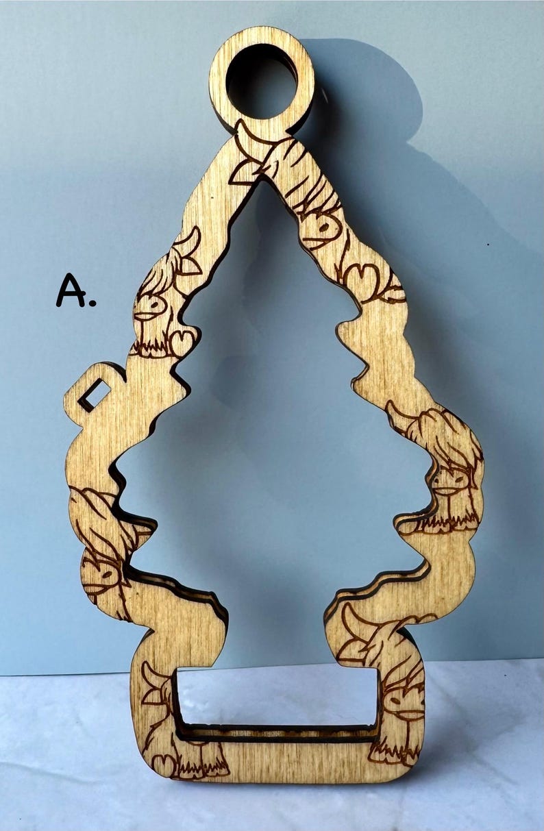 Wooden Car Air Freshener Holder | Rearview Mirror Accessory | Fits Little Trees® Fragrance image 2