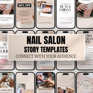 Nail Salon Instagram Story Template, Social Media Template, Business Promotion, Editable Canva Template, Social Media Marketing Template