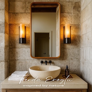 Handmade Solid Wood Bathroom Mirror – Rustic Wall Mirror with Wooden Frame, Farmhouse & Modern Decor