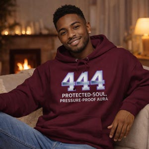 444 Protected Soul Hoodie | Angel Number Aura Protection | Spiritual Streetwear | Manifesting Angel Number Collection | AuraCode Streetwear