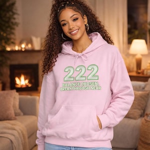 222 Angel Number Hoodie | Balance Chosen Breakthrough Near  Spiritual Streetwear | Manifesting Angel Number Collection | AuraCode Streetwear