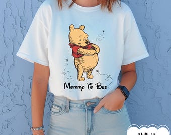 Dad Mom Pregnancy Shirt, Winnie The Pooh Mommy to Be Shirt, Daddy to Be Tee, Disney Mama Shirt, Mom To Be Shirt, Dad To Be Shirt