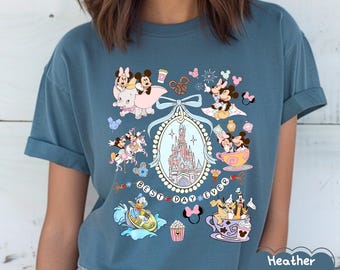 Retro Coquette Bow Disney Tee, Mickey Minnie Girls Trip Tee, Magic Kingdom Disneyland Matching Tee,Best Day Ever Disney World Vacation Shirt