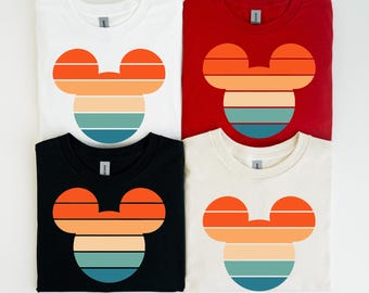 Retro Sunset Mickey Shirt, Colorful Mickey Shirt, Magic Kingdom Shirt, Matching Family Travel Shirt, Disneyland Shirt