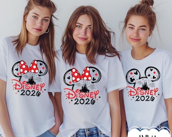 Koszulka Disney Family 2026 na zamówienie, Koszulki pasujące do grupy Disney, Koszulka Disney Trip, Koszulka Disney Castle 2026, Koszulka Disney Mickey Minnie