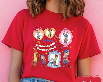 Camiseta con estampado de acuarela de los personajes de Zootropolis, Judy Hopps y Nick Wilde, vacaciones familiares en Disneyland
