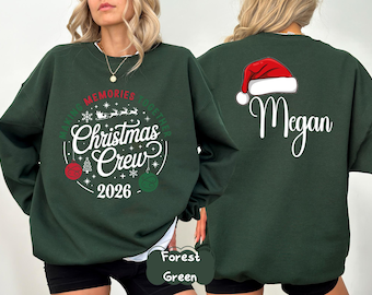 Custom Christmas Crew Sweatshirt- Matching Family Holiday Shirt, Xmas Pajamas Top, Toddler Sweater