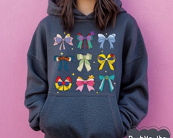 Disney Princess Coquette Bow Watercolor Sweatshirt, Aurora Ariel Belle Cinderella, Disney Girls Matching Shirt, Disneyland Trip