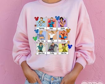 Disney Prince Characters Group Sweatshirt, Walt Disney Prince Squad Shirt, Birthday Boys Trip Shirt, Disneyland Family Birthday Holiday Gift