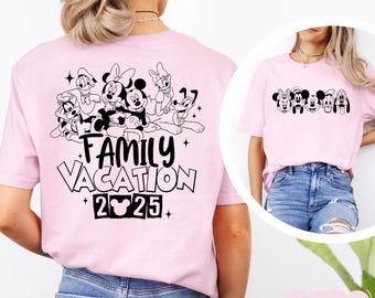 Disney Family Vacation Shirt, Disneyworld Mickey And Friends Shirt, Disney Matching Tee, Disney Family 2025 Shirts, Retro Disneyworld Trip