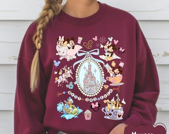 Suéter Disney con lazo retro, viaje de Mickey y Minnie, camiseta a juego con Magic Kingdom Disneyland, camiseta de vacaciones en Disney World "El mejor día de tu vida"