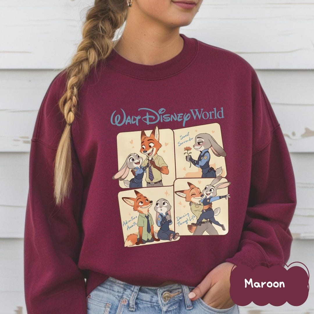 Zootopia Merch Disney Zootopia Shirt, Nick Wilde and Judy Hopps Graphic Shirt, Walt ...