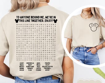 Camiseta interactiva divertida de Disney, rompecabezas de doble cara de Disney, camiseta Disney para papá, camiseta Disney para mamá, camiseta Disneyworld