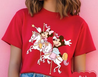 Camiseta de carrusel de Mickey Minnie, sudadera Magical Kingdom, camiseta de parque temático de Disney, camiseta de carrusel mágico de Disney, regalo de pareja de Mickey Minnie