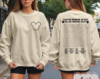 Funny Interactive Disney Shirt, Waiting In Line Puzzle Double Side Disney Shirt, Disney Dad Shirt, Disney Mom Shirt, Disneyworld Shirt