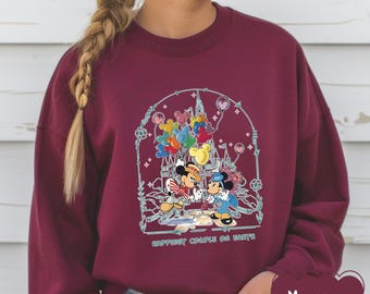 Retro Mickey And Minnie Balloon Shirt, Retro Disney Valentine Shirt Mickey Balloons Sweater, Disney Couple Shirt Disney Trip 2026 Shirt